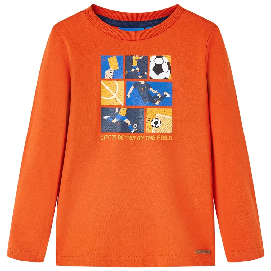 Maglietta Bambino Maniche Lunghe Arancione 116cod mxl 117235