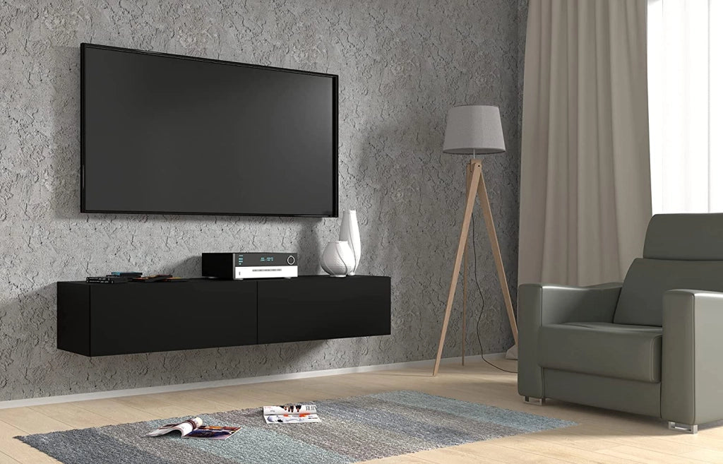 MOBILE  PORTA TV SOGGIORNO BINGO 160x40x30 NERO OPACO