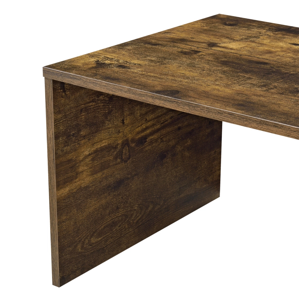 Tavolino da Salotto Bollnäs con Vano Aperto Laterale 90 x 45 x 35 cm - Effetto Rovere Scuro [en.casa]