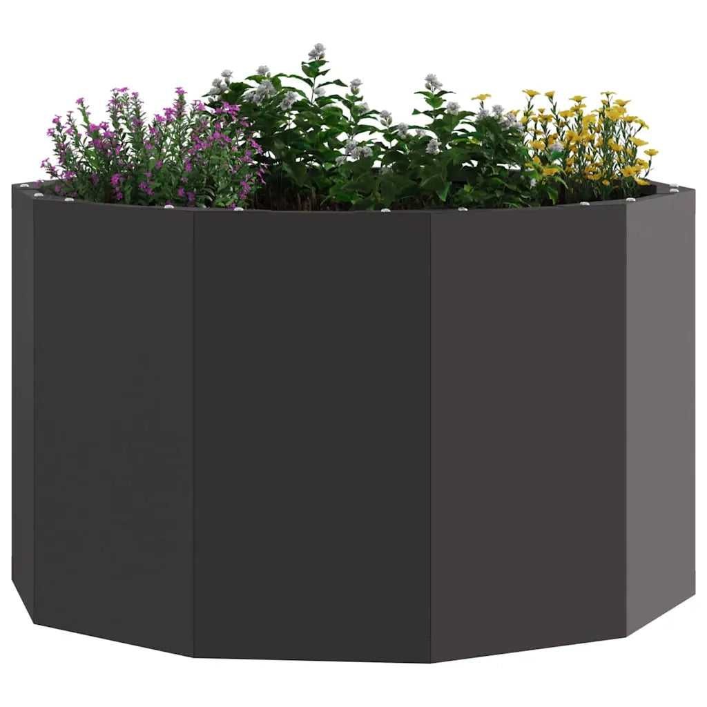 Fioriera-Vaso da Esterno-Contenitore per Piante Nero 60 x 60 x 35 cm Acciaio