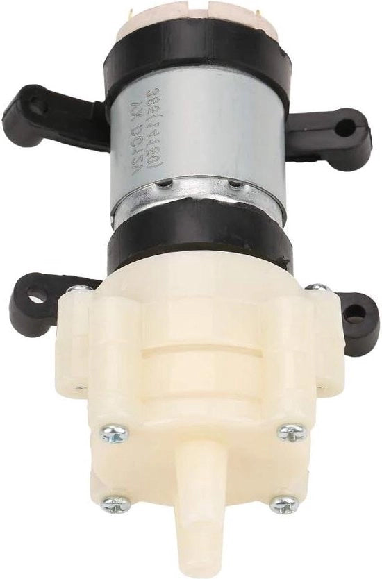 Pompa di membrana elettrica miniatura per acquario - max portata 2m - 15-2L/min - 3m capo idraulico - 2500h durata - 110g - 10-6-35 cm