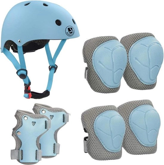 Kit di protezione per bambini da 2 a 8 anni - Piastrine ginocchiali, protezioni cinghiere, guanti di protezione - Bicicletta skateboard pattinaggio scooter