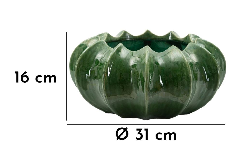 Cachepot Cactus Ø31x16 cm in Ceramica Verde