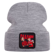 DAAAMN Cappelli lavorati a maglia ricamati, caldi cappelli invernali lavorati a maglia, grigi