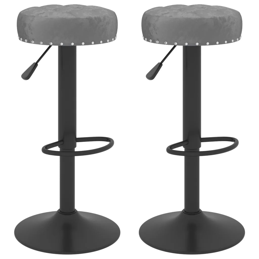 Sedie da Bar 2 pz Grigio Scuro in Velluto 332996