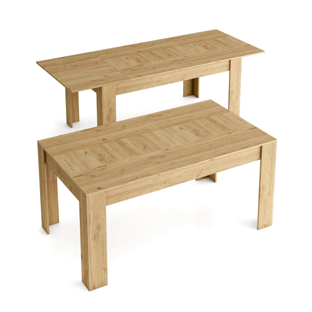 Tavolo da pranzo allungabile 140 fino 200x90x76cm, colore Naturale RF754