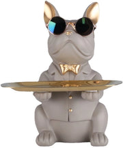 Bulldog multifunzionale decorativo, contenitore per candele, cassettiera, creativo e carino contenitore per oggetti, portafoglio e chiave.