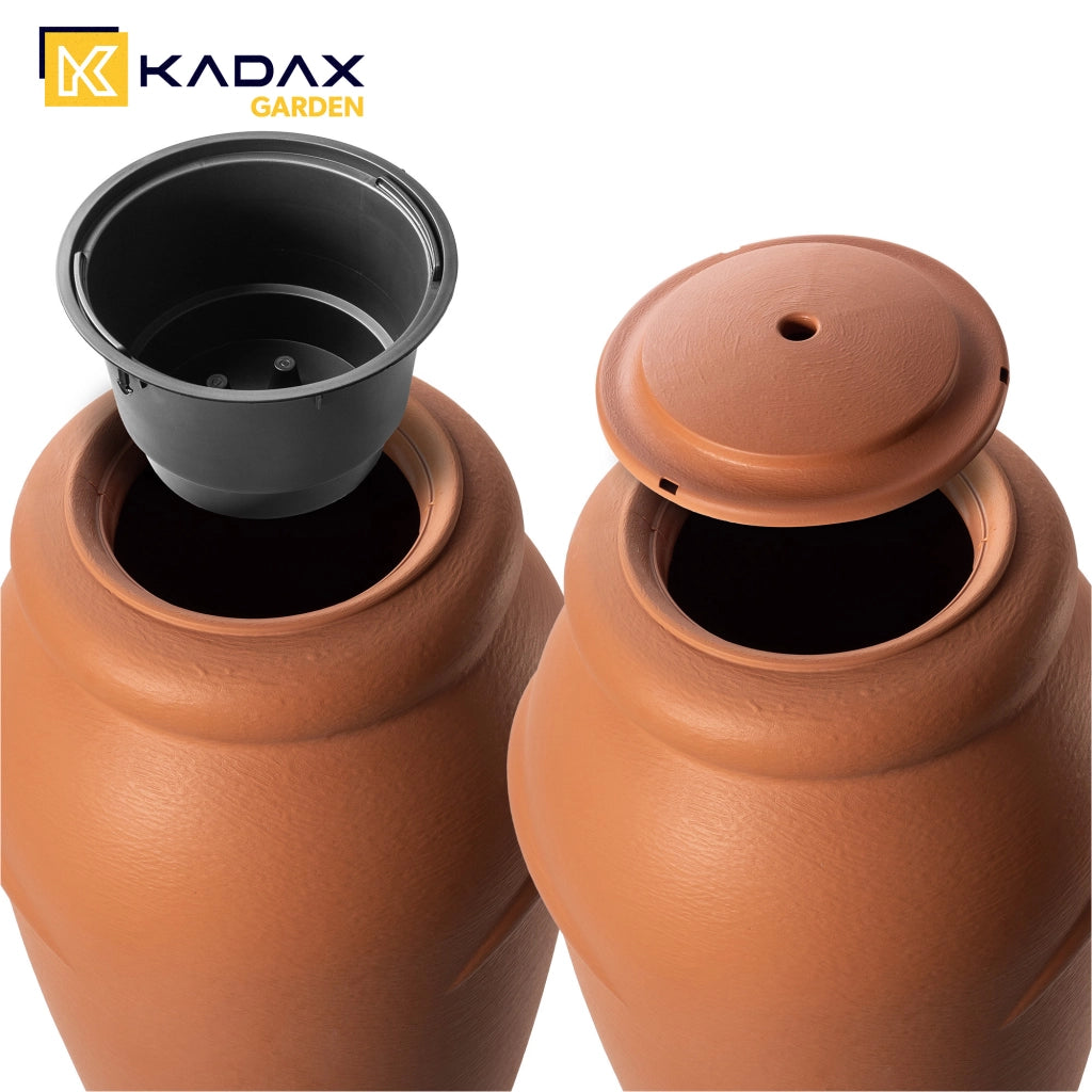 Serbatoio per acqua piovana KADAX 210L + Kit di collegamento al rubinetto e supporto