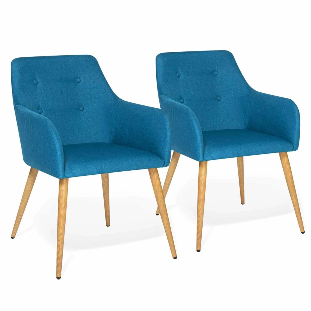 IDMarket - Set di 2 poltrone DANIA blu anatra