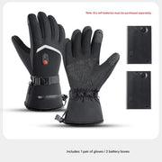 Manopole da sci per esterno, inverno, sport, con display touchscreen, 3+2 tasche per batterie, riscaldamento elettrico, impermeabili, resistente al freddo