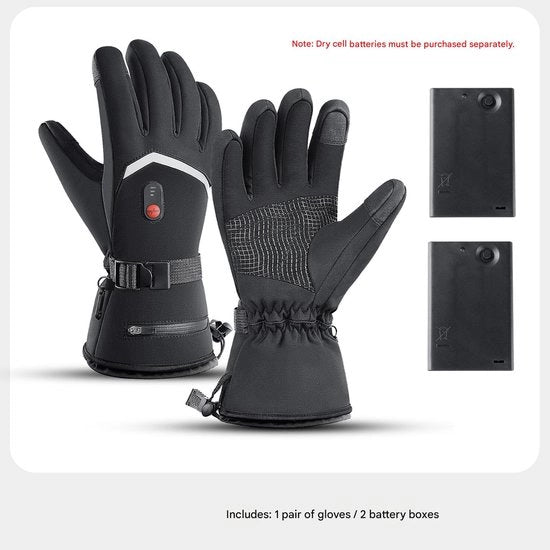 Manopole da sci per esterno, inverno, sport, con display touchscreen, 3+2 tasche per batterie, riscaldamento elettrico, impermeabili, resistente al freddo