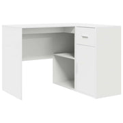 Scrivania | Tavolo da Ufficio ad angolo con cassetto Bianco 102 x 88 x 75 cm