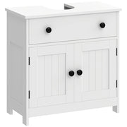 Mobile sottolavabo moderno freestanding con cassetto e 2 ante soft-close, bianco