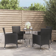 Set Bistrò da Giardino 5 pz con Cuscini in Polyrattan Nero 3187427
