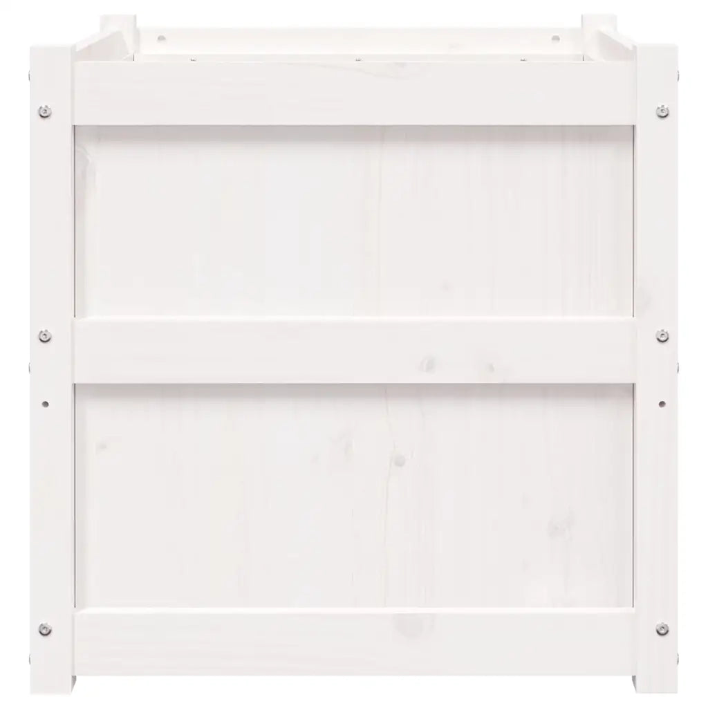 Fioriera da Giardino Bianca 60x60x60 cm Legno Massello di Pino 837426