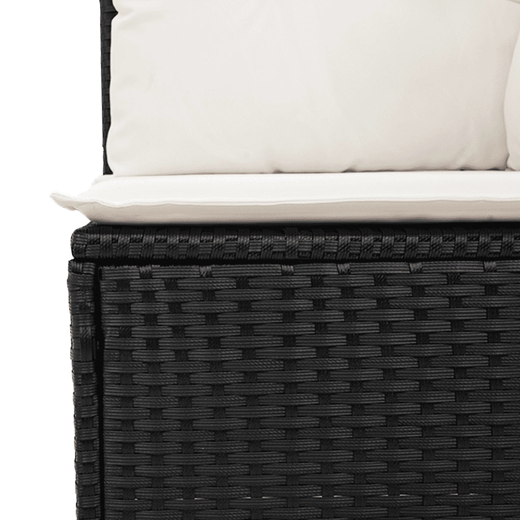 Set Divani da Giardino 5 pz con Cuscini in Polyrattan Nero 3270811
