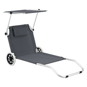 Lettino prendisole Lazkano con ruote alluminio poliestere argento opaco grigio scuro 03_0006421
