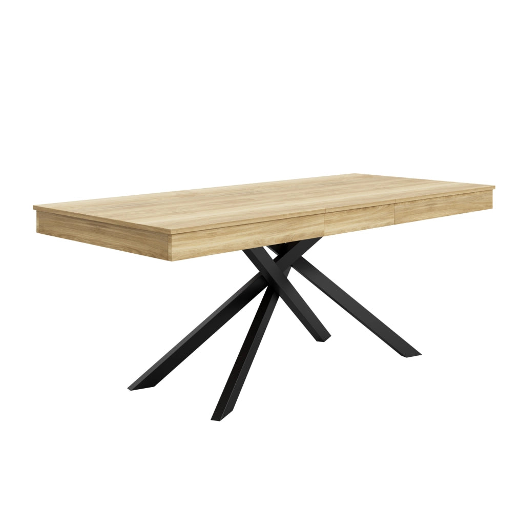 Tavolo da pranzo allungabile 140-180 cm; MDF; rovere