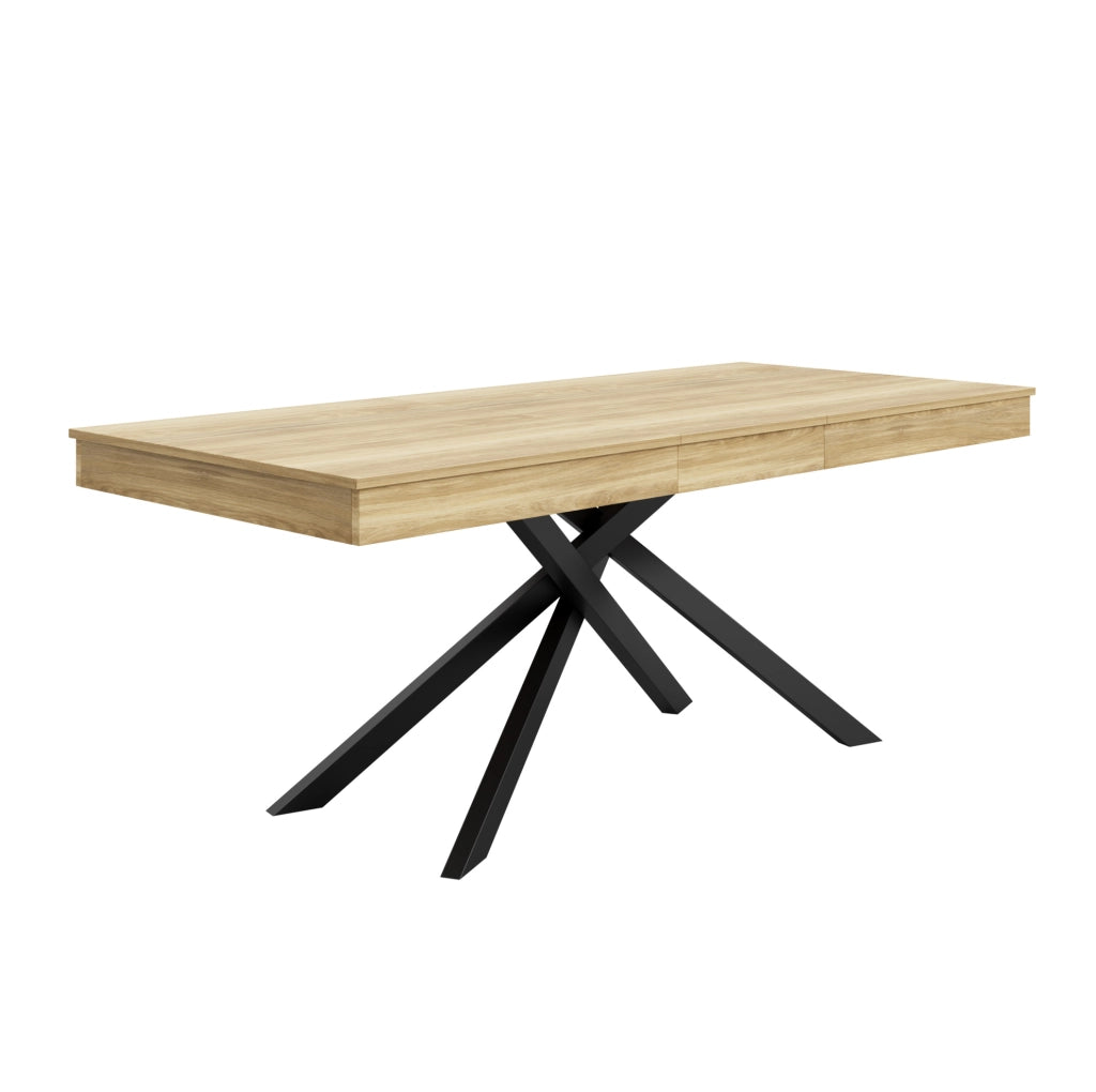 Tavolo da pranzo allungabile 140-180 cm; MDF; rovere