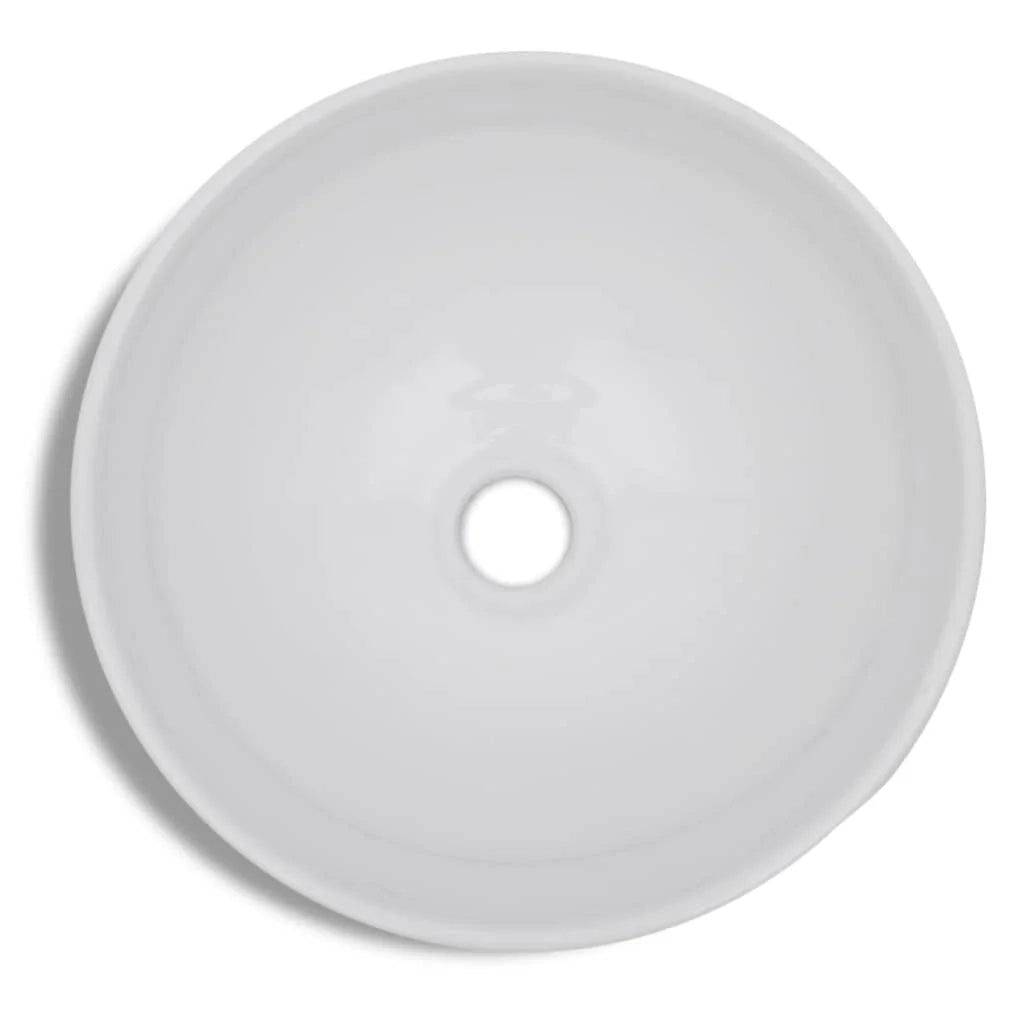 Lavabo da bagno diametro 32,5 cm con miscelatore tondo in ceramica bianca 02_0002840