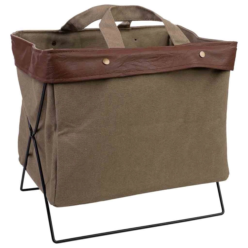 Cesto in metallo e tessuto 38x26x36h cm