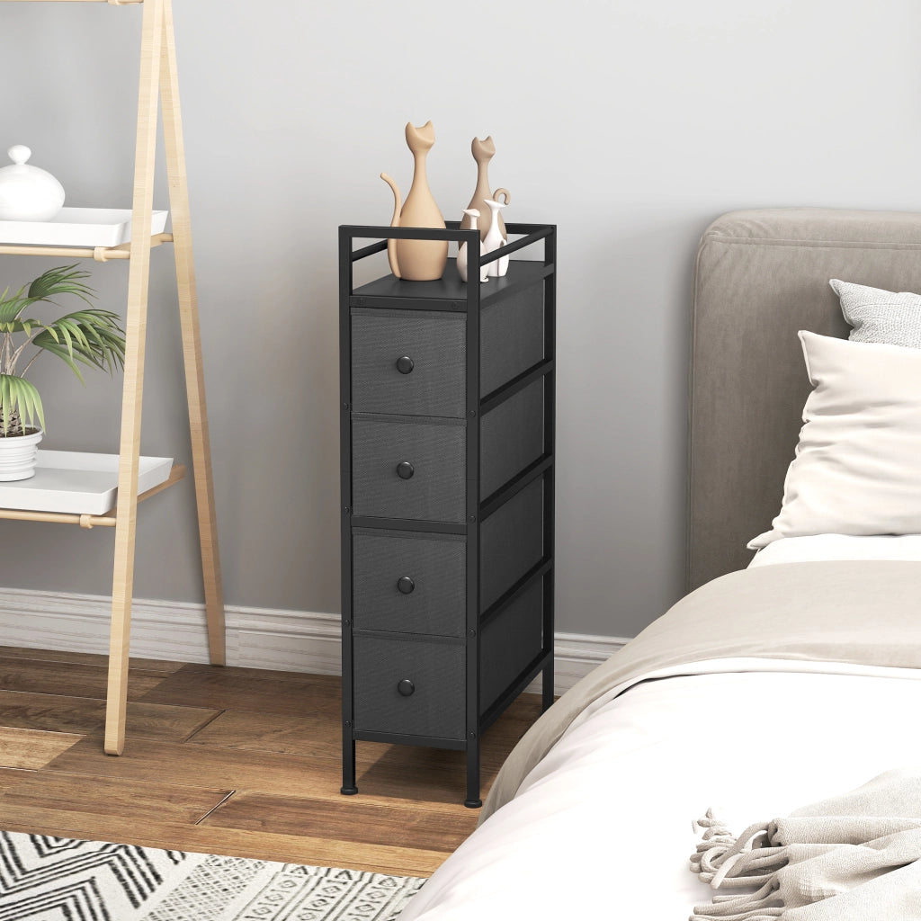 Cassettiera con 4 cassetti ¨C zephmum ¨C nero 20x43x81.5 cm