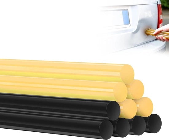 Kit di riparazione per danni da grandine per auto con adesivo caldo a fusione in stick, 10 pezzi