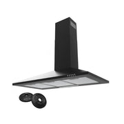 Cappa aspirante 90 cm nero - Cappa aspirante inclinabile 90 cm con classe energetica A++ - Cappa aspirante ricircolante per funzionamento silenzioso