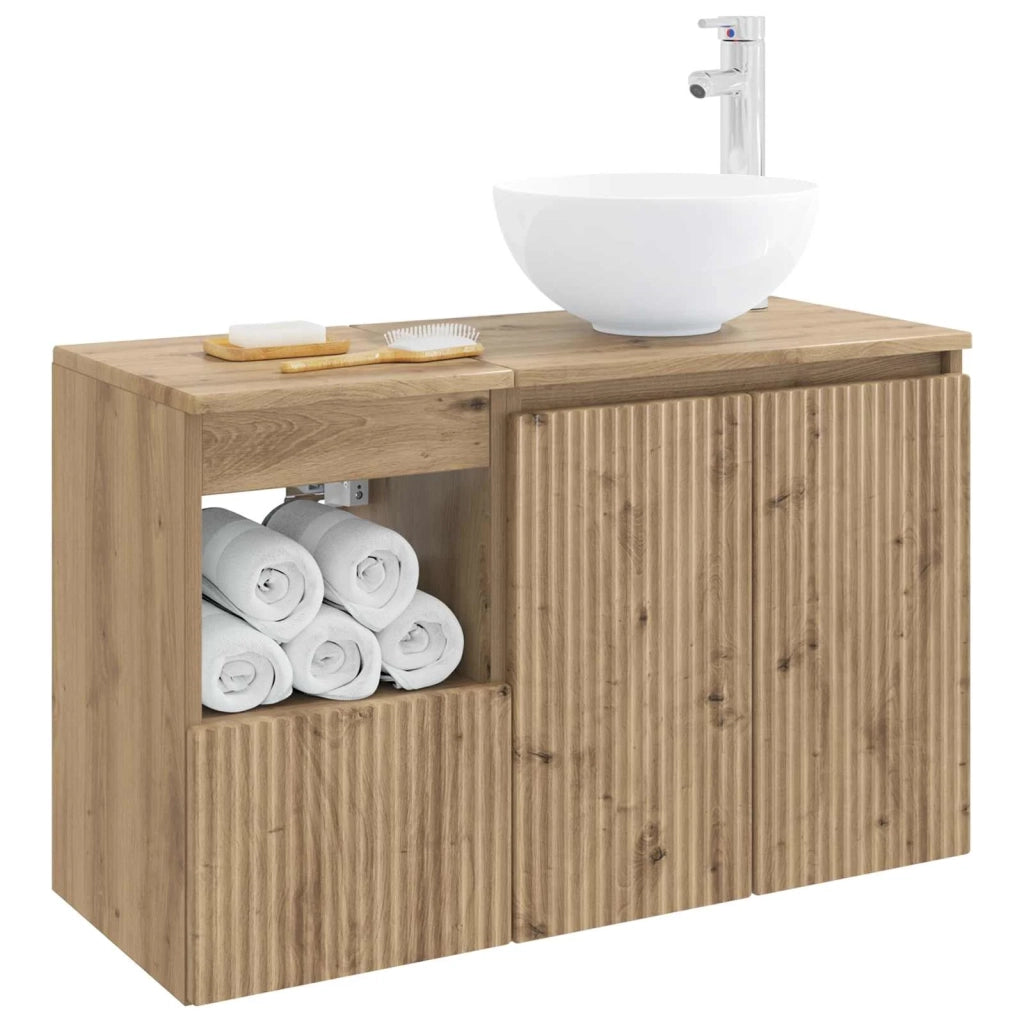 Set di mobili per il bagno 2 pz Rovere Artigianale 3404033