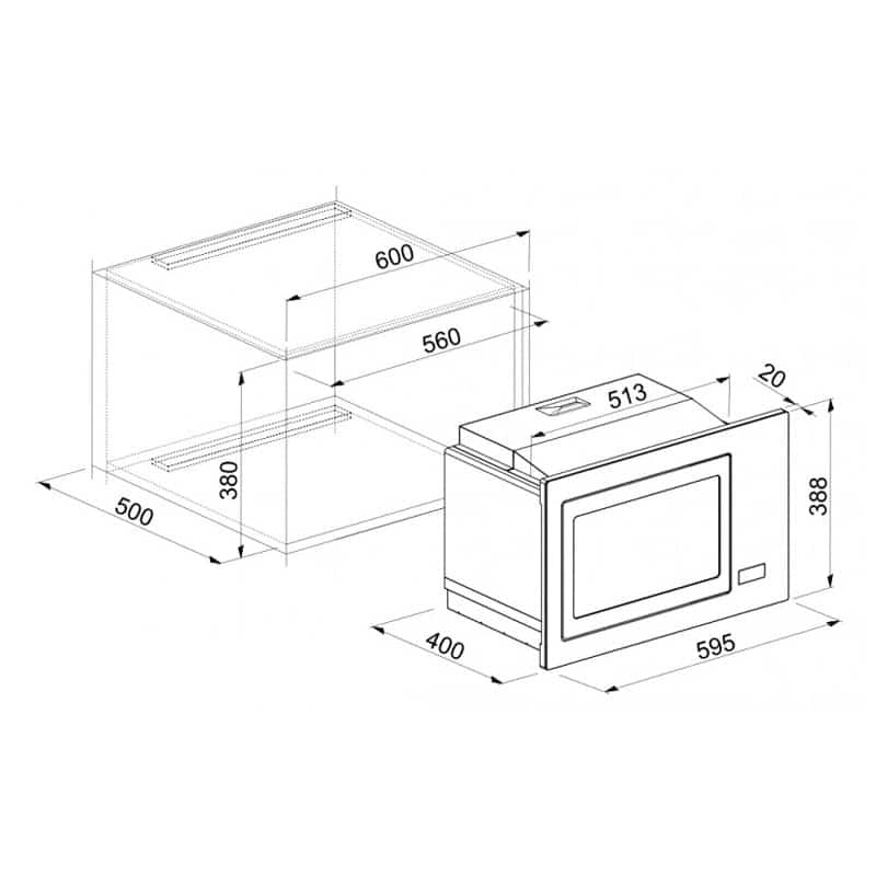 Forno Microonde da incasso elleci Plano MW Granitek 40 Nero FGSP28140WS