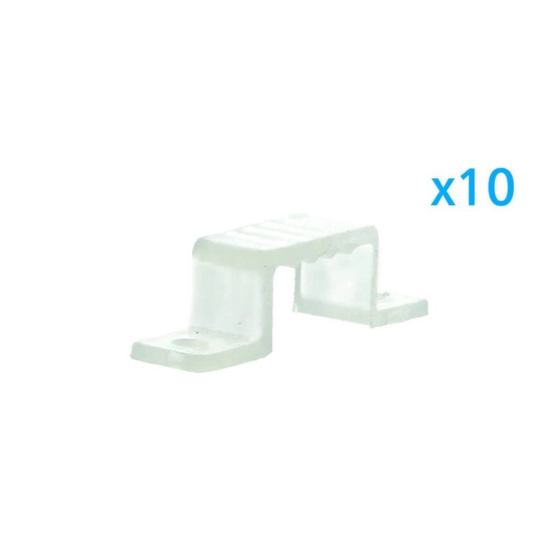 10 PZ Clip Fissaggio Rigido 14x7 mm per Bobina Striscia Led Impermeabile