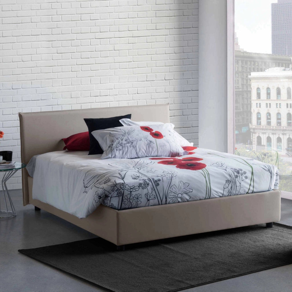 Letto Matrimoniale Ariadni, Letto Matrimoniale Materasso Incluso Made in Italy, Grigio Tortora\