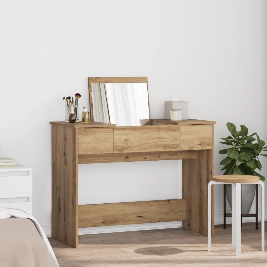 Toeletta con specchio Rovere Artigianale 100x45x76 cm