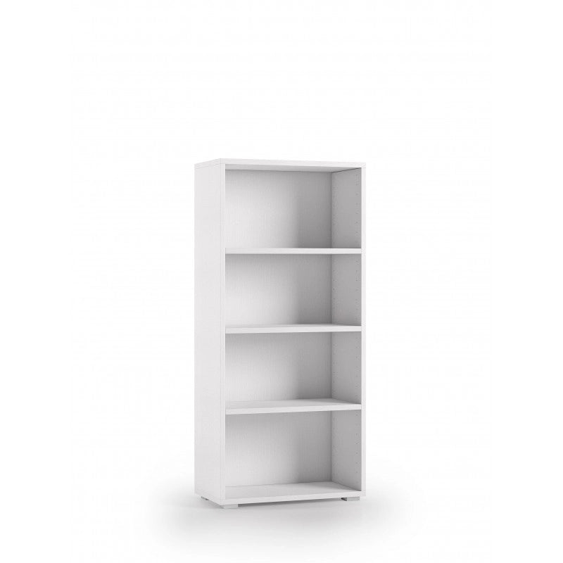 Libreria compatta con 3 ripiani regolabili bianco 60x30x130 cm - Terraneo