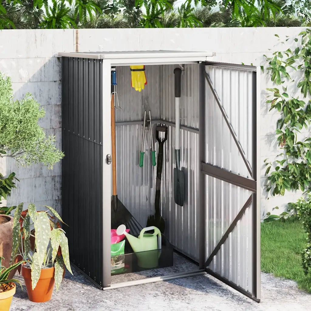 Capanno per Attrezzi-Casetta da Giardino Antracite 88x89x161 cm Acciaio Zincato