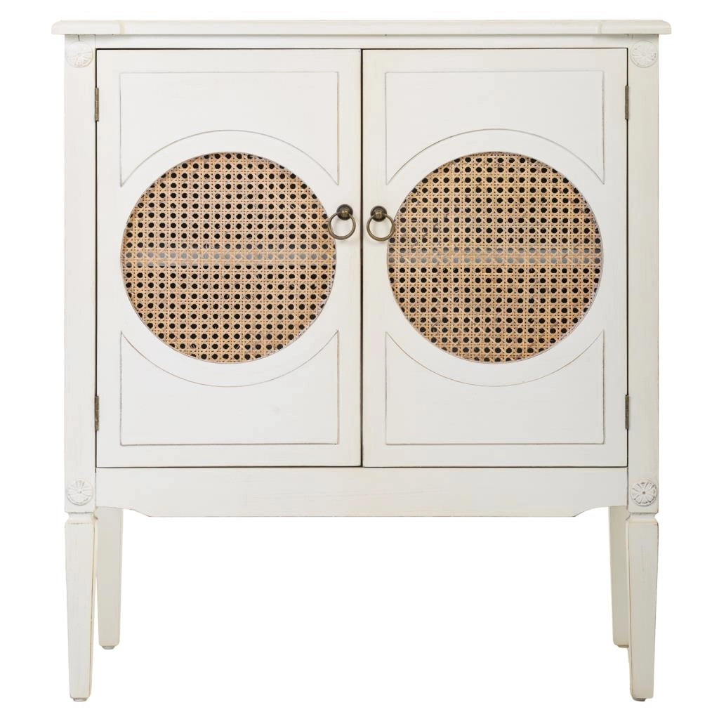 Mobile da ingresso in legno con griglie bianche 80x38x90h