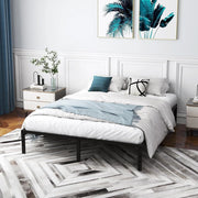 COSTWAY Struttura Letto Matrimoniale in Ferro 160 x 200 cm, Telaio Letto con 9 Piedini Anriscivolo, Supporto di Doghe Resistenti Capacità di 300 kg, con Spazio Sotto il Letto