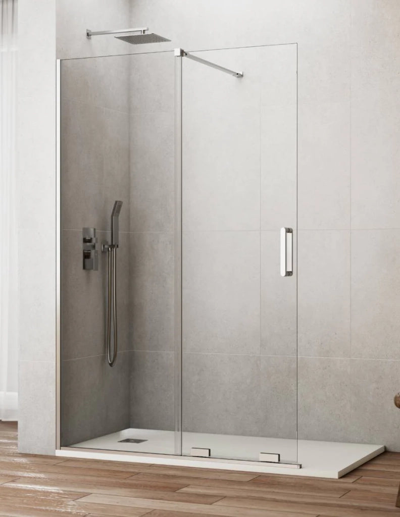 Porta doccia scorrevole 1+1 CIRENE (KENNA) Walk-in 110 cm Profilo Cromo