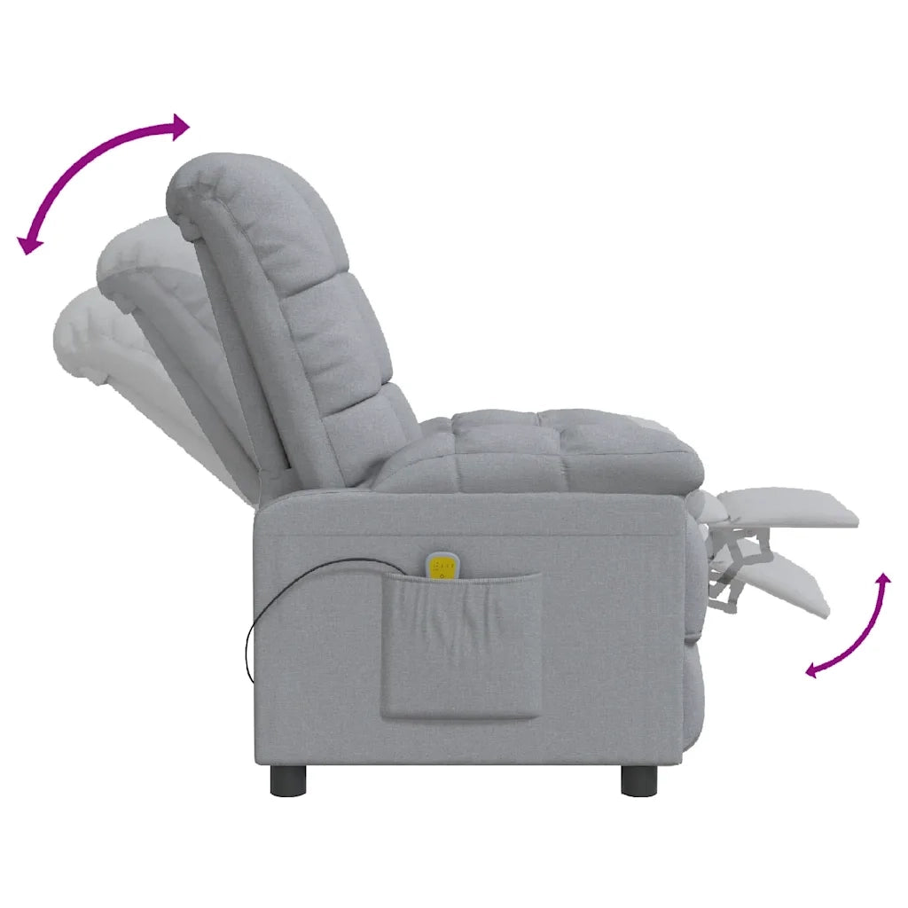 Divano Sedia-Poltrona Massaggiante in Tessuto Grigio Chiaro 354279