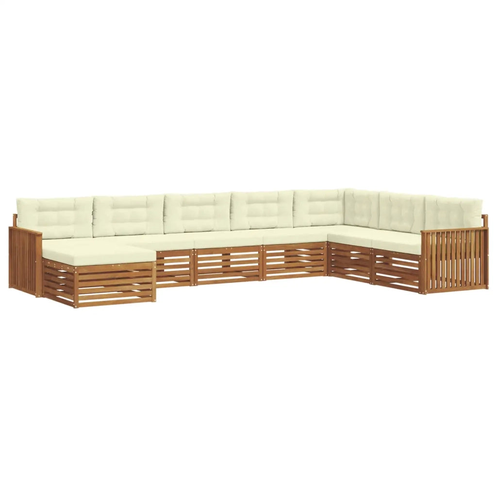 Set di divani da esterno con cuscino 8 pcs Naturale e Crema 3373935
