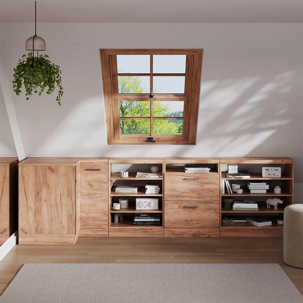Mobile sottotetto Mobile angolare Rion Rovere dorato/Rovere dorato 75.6 x 83.8 cm con 1 porta, carcassa dell’armadio profondità 60 cm Vicco