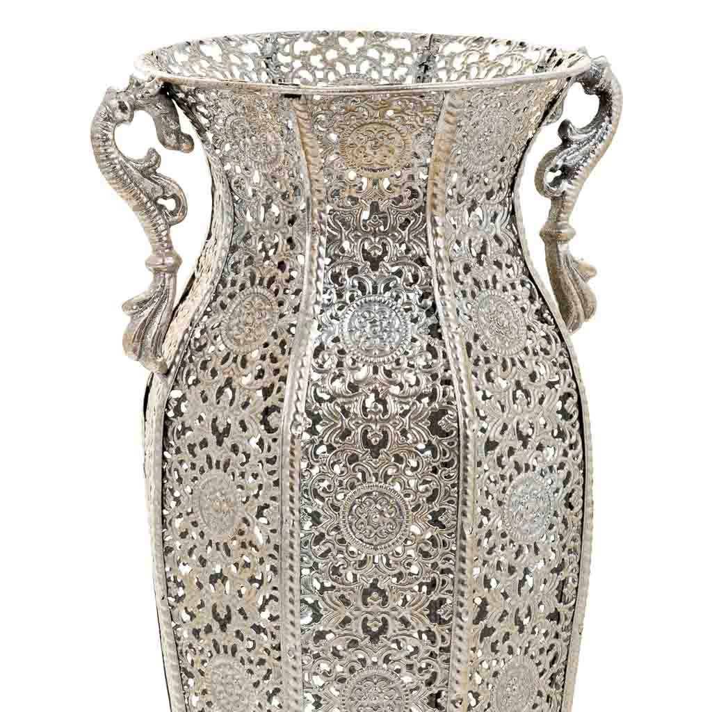 Portaombrelli in metallo argento 21x19x49,5h