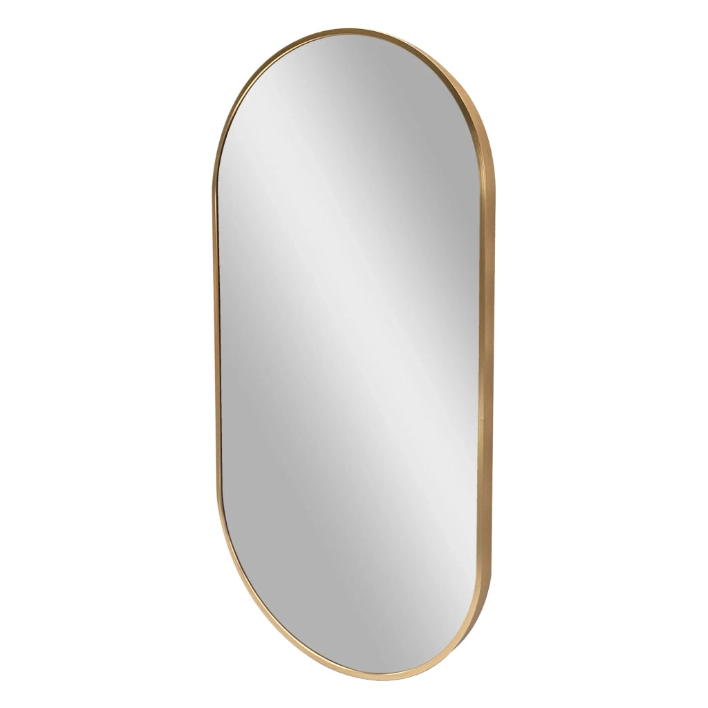 Specchio da parete ellittico 40 x 80 cm oro 03_0007898