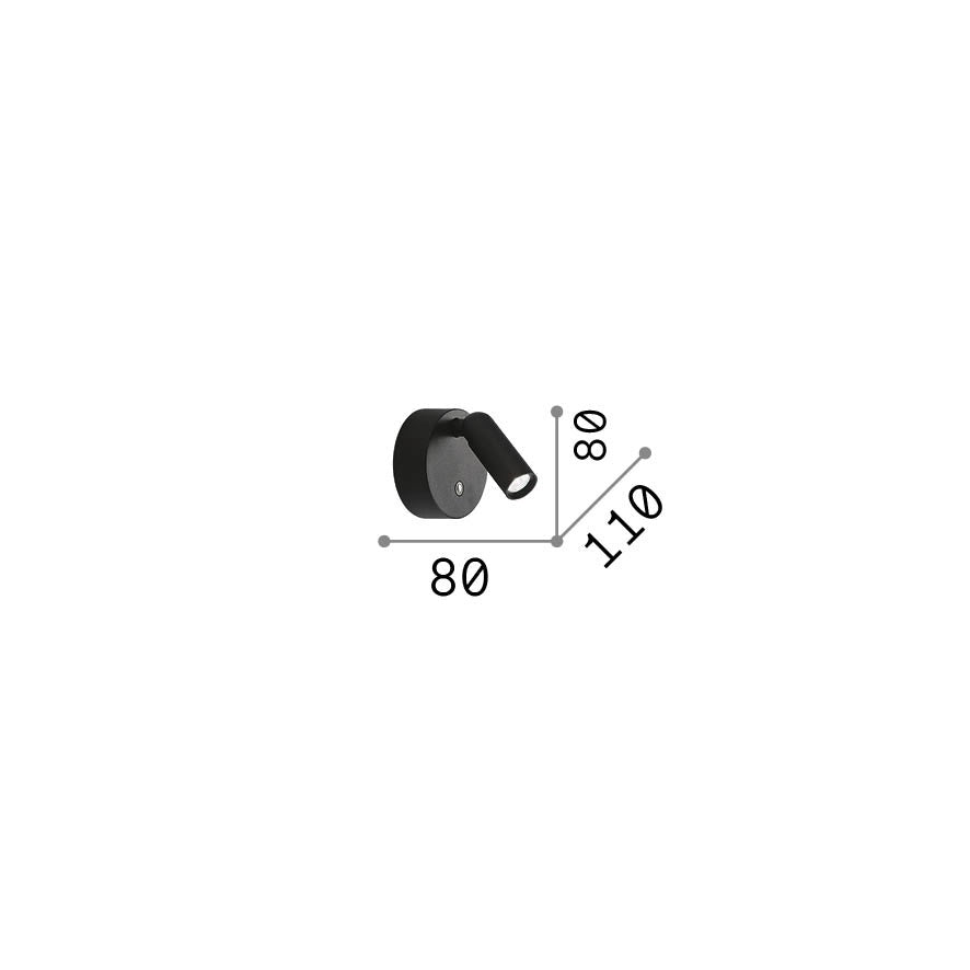 Applique Bean 1 Luce Led Integrato Ottone Con Interruttore Tattile