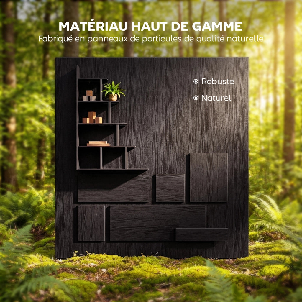 Libreria scaffale divisorio 5 livelli stile industriale ¨C zephmum ¨C nero 102x30x160 cm