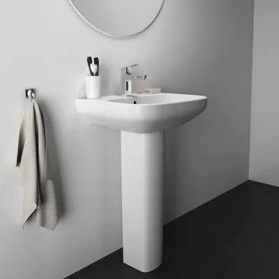 Lavabo Ideal Standard 55 cm con colonna in ceramica lucida  I.Life A