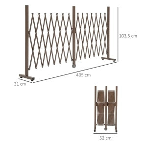 Griglia estensibile divisoria in alluminio marrone scuro H 103;5 cm per giardino; terrazza e balcone