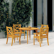 Sedie da Pranzo per Esterni 4pz Grigio Legno Massello di Acacia 3098660