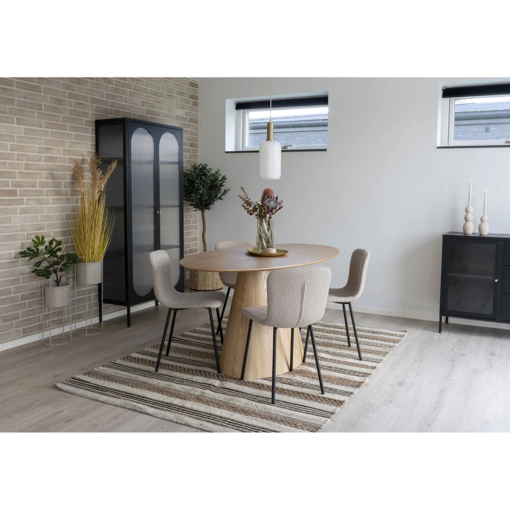 Set di 2 Sedie Halden, Beige, Tessuto, 52,5x44,5x76,5 cm