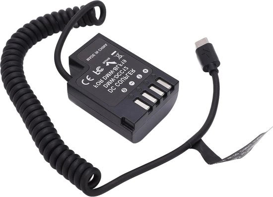 Decodering Dummy Batteria Tipo C DC Connettore Adattatore di Alimentazione per GH3 GH4 GH3GK GH5 e Altre Fotocamere Digitali - Decodering Dummy DCC12.